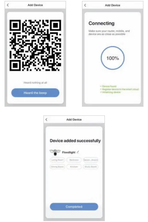 Setup Floodlight Camera with eco4life App continued