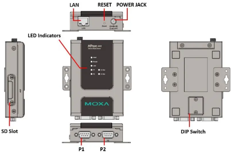 MOXA NPort 6150 Series 1 Port Secure Device Serve - NPort 6250