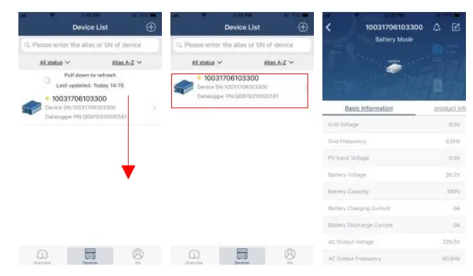 Wi-Fi Module and WatchPower Apps User Manual - Device List