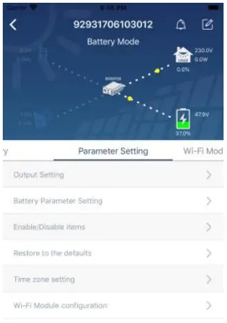 Wi-Fi Module and WatchPower Apps User Manual - Parameter Setting