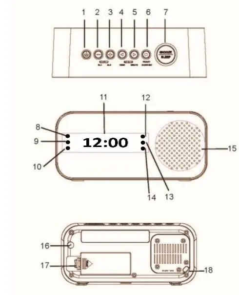 Lenco CR-205 FM Clock Radio with Dual Alarm-fig1