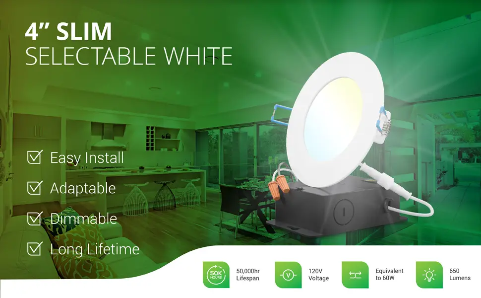 Sunco 6” Slim Selectable White Led Light Instruction Manual