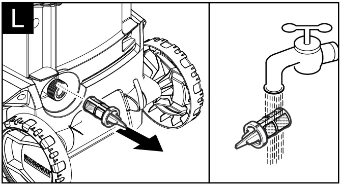 Clean the sieve in the water connection