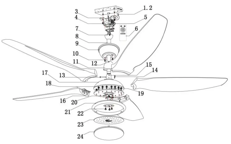 QAZQA 102713 Fimm Ceiling Fan-7