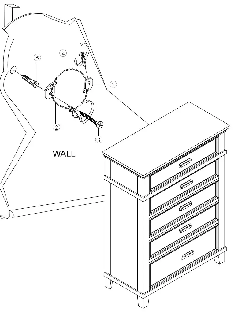 Cymax SAN Q4NC Sandy Chest Platform Cappuccino Wood 6 Piece Bedroom Set