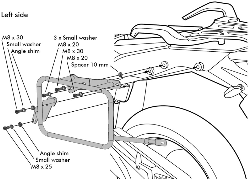 TOURATECH 09-371-5780-0 ZEGA Pro Luggage System 31 or 38 litres Aluminum with Case Holder - fig1