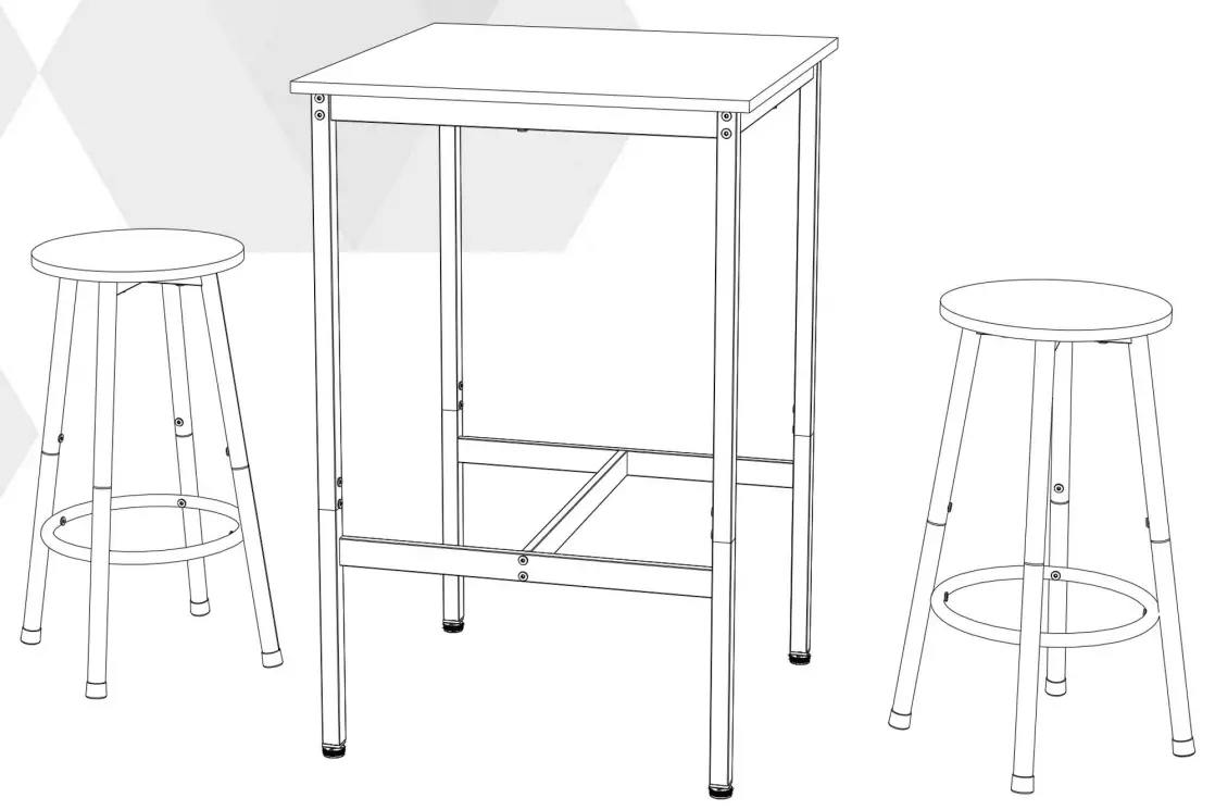 Recaceik B0925981QY 3 Pieces Wood Top Rustic Brown Counter Height Table Set