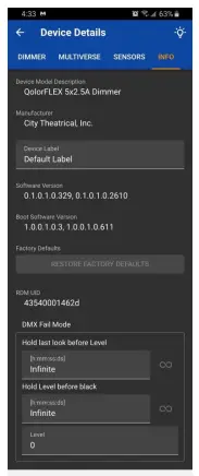 CITY THEATRICAL 5942 QolorFLEX 5x2.5A 900MHz2.4GHz Multiverse Dimmer-fig9