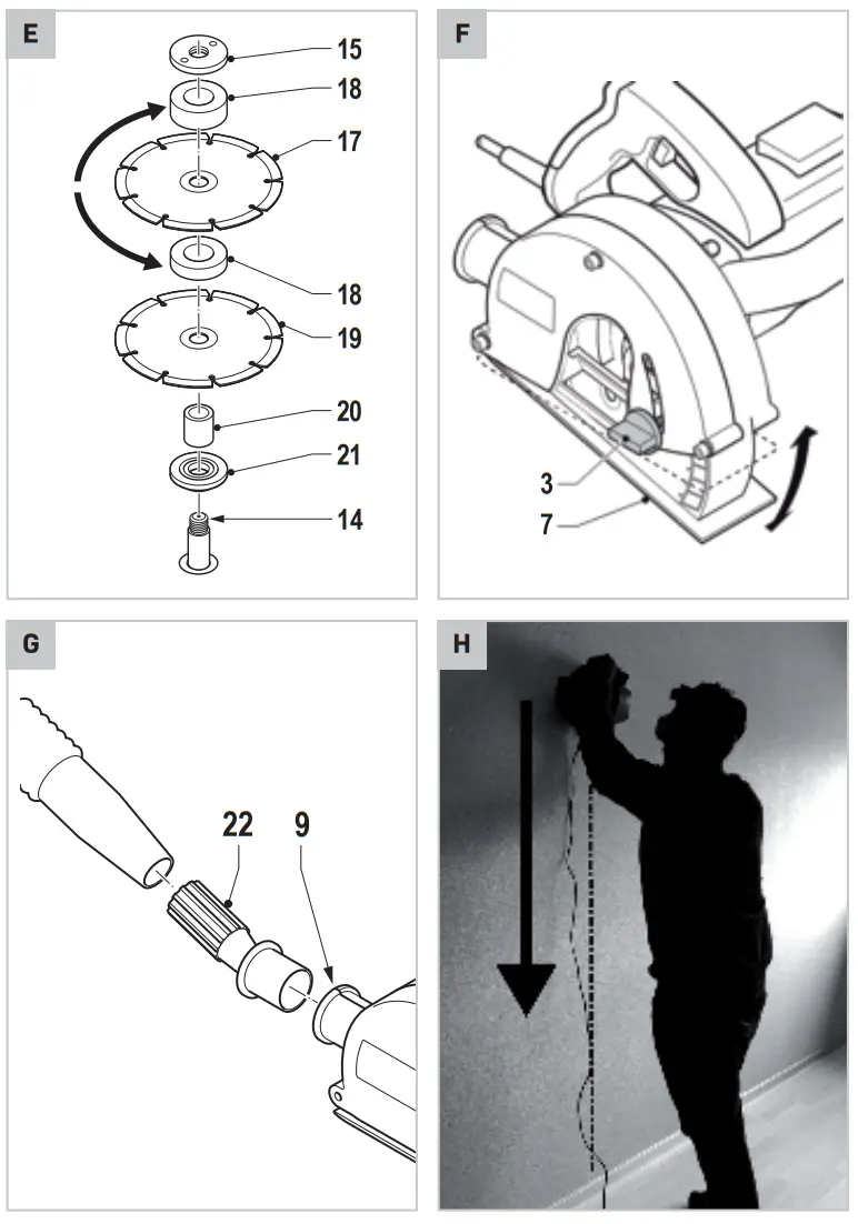 VONROC WC502AC Wall Groove Cutter Laser Slit Cutter - fi2