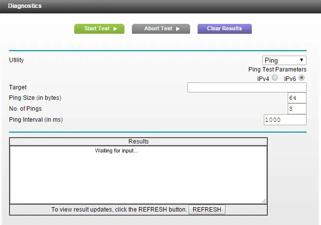 netgear-nighthawk-ac1900-wifi-cable-modem-router- Administration Diagnostics