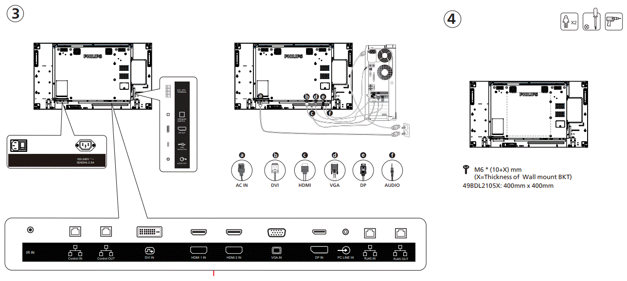 PHILIPS 49BDL2105X X Line Professional Video Wall Display 4