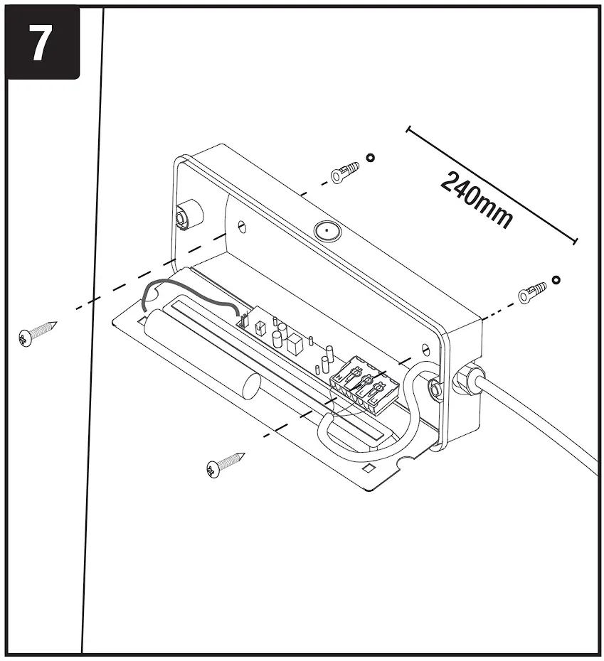 EN-EMBH LED Emer Manual Bulkhead 7W Installation illustration