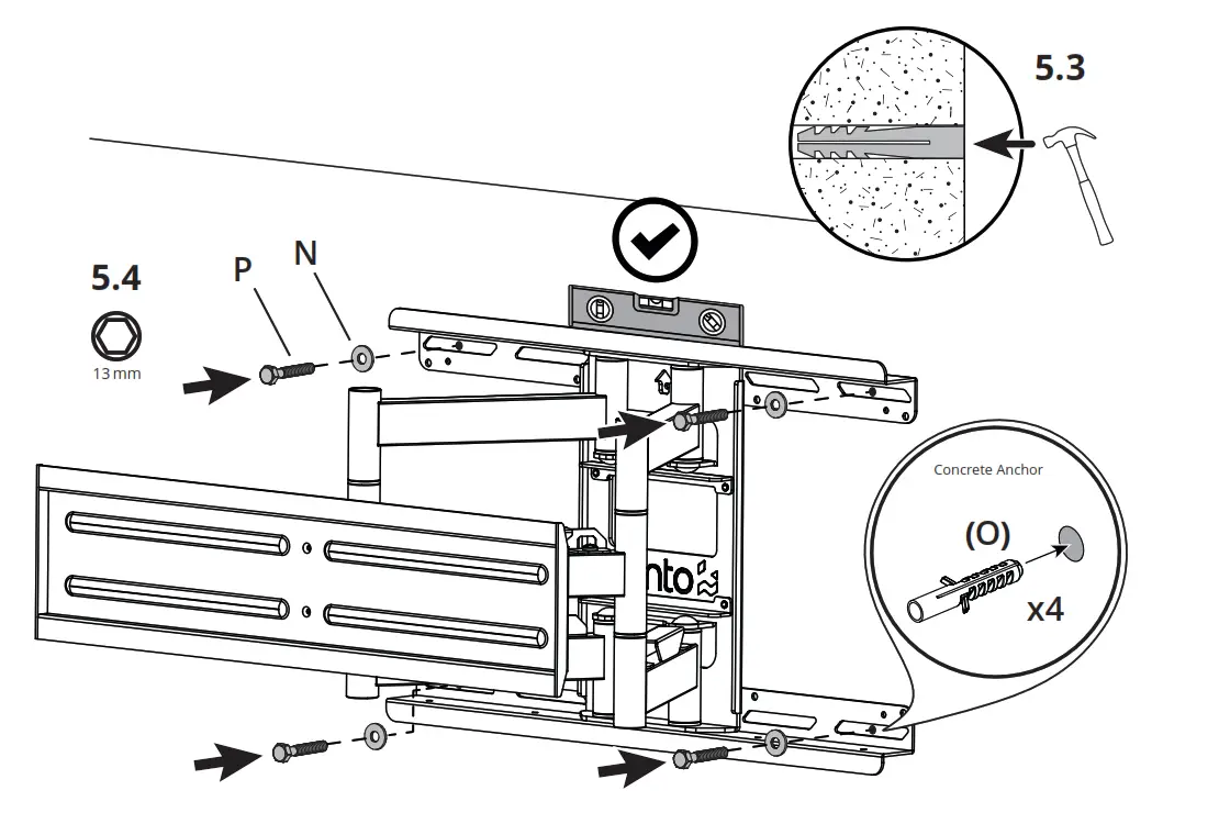 kanto SDX600 Full Motion Anti Theft Security TV Mount - fig17