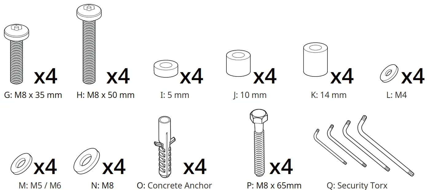kanto SDX600 Full Motion Anti Theft Security TV Mount - fig3