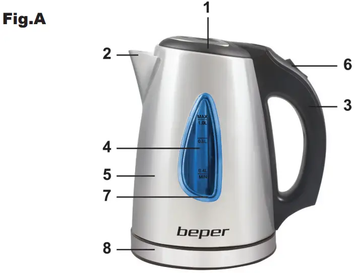 beper BB.002 Electric Kettle - Fig 1