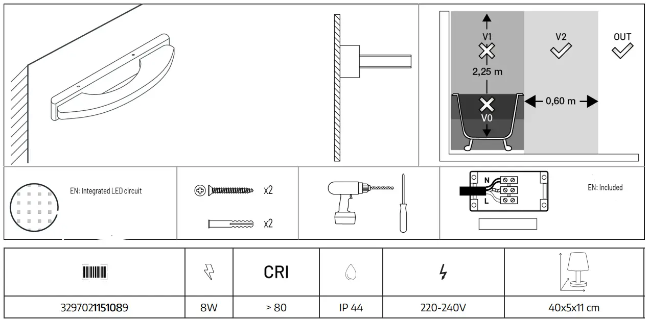 AURORA-115108-Arlux-Bathroom-Wall-Lamp-fig-1