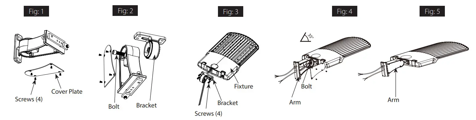 RAB A17 FA AREA Light Adjustable Universal Pole Mount Kit - part