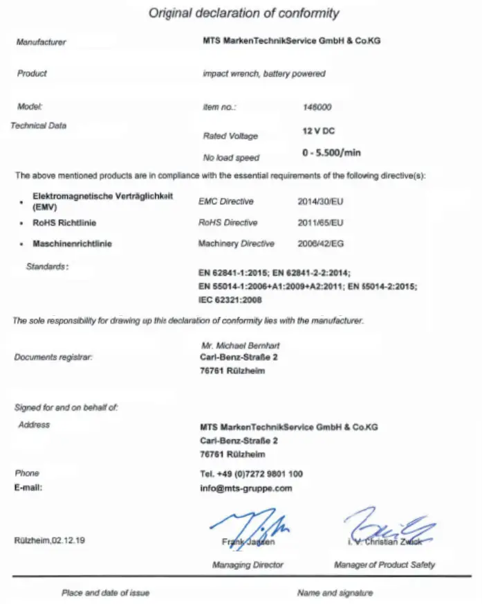 cartrend Akku Expert 146000 Impact Driver - Cartificate