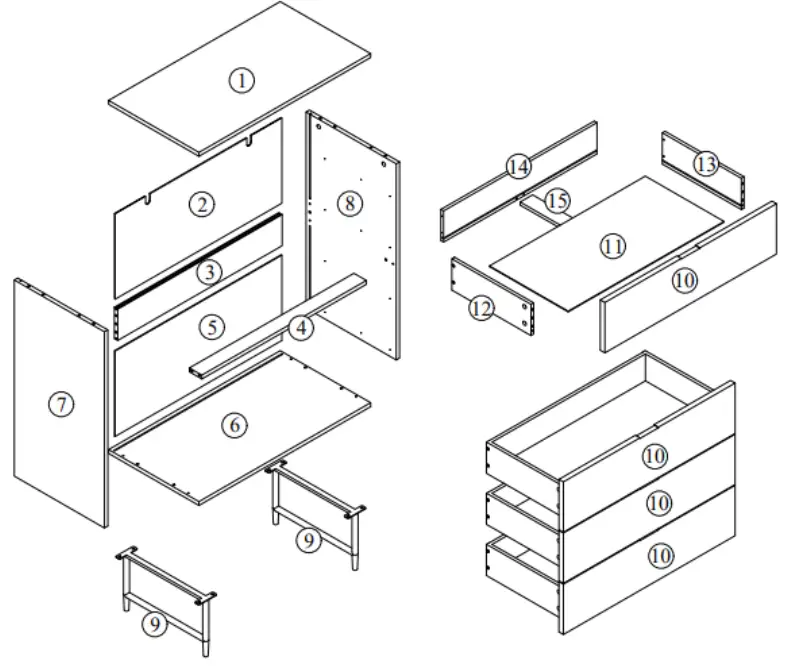 kogan SLHONEYCDBA Honeycomb Chest of Drawers 01