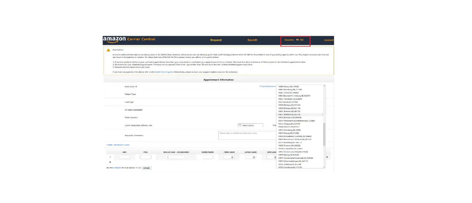 Amazon Carriers Vendors Sellers User Manual