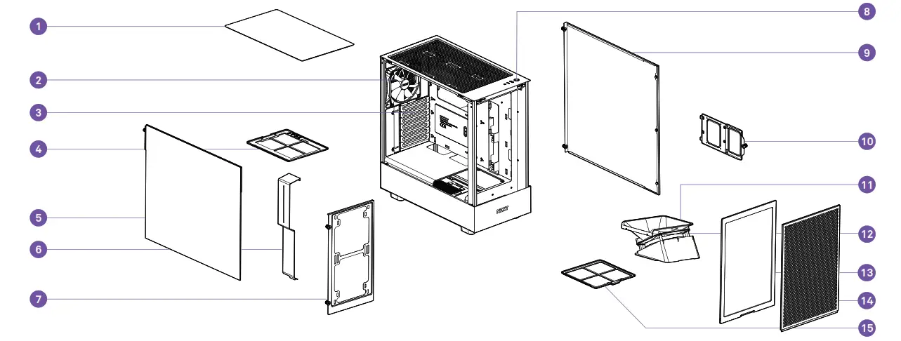NZXT H5 FLOW Compact Midtower Airflow Case - Fig