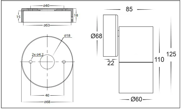 havit HV1107GU10T Outdoor Lighting Wall Light Range - HV1117T HV1197T Dimensions
