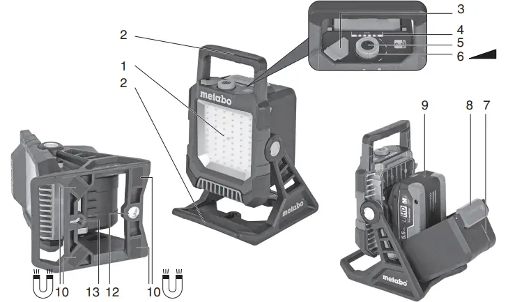 metabo-BSA-Series-Battery-Powered-Work-Lamp-Instruction -fig-2