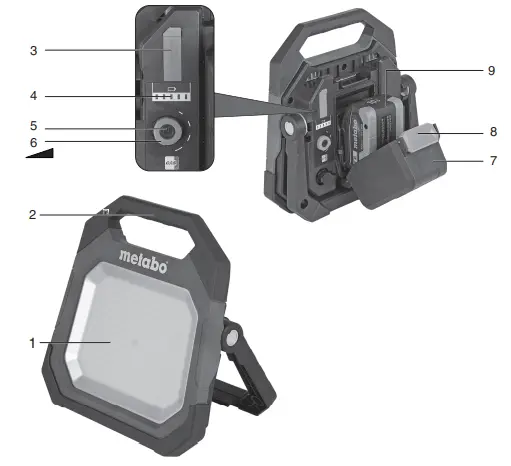metabo-BSA-Series-Battery-Powered-Work-Lamp-Instruction -fig-3