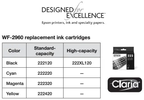 WF-2960 replacement ink cartridges