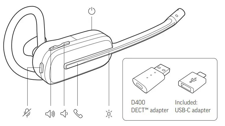 poly SAVI 8245 UC Convertible Unlimited Talk Time Headset - Figure 1