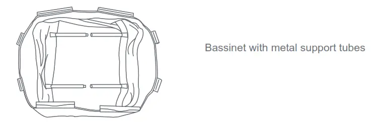 babytrend PY86XXXJ Lil' Snooze Deluxe III for Twins - Bassinet with metal support tubes