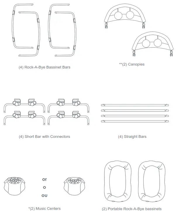 babytrend PY86XXXJ Lil' Snooze Deluxe III for Twins - PARTS2