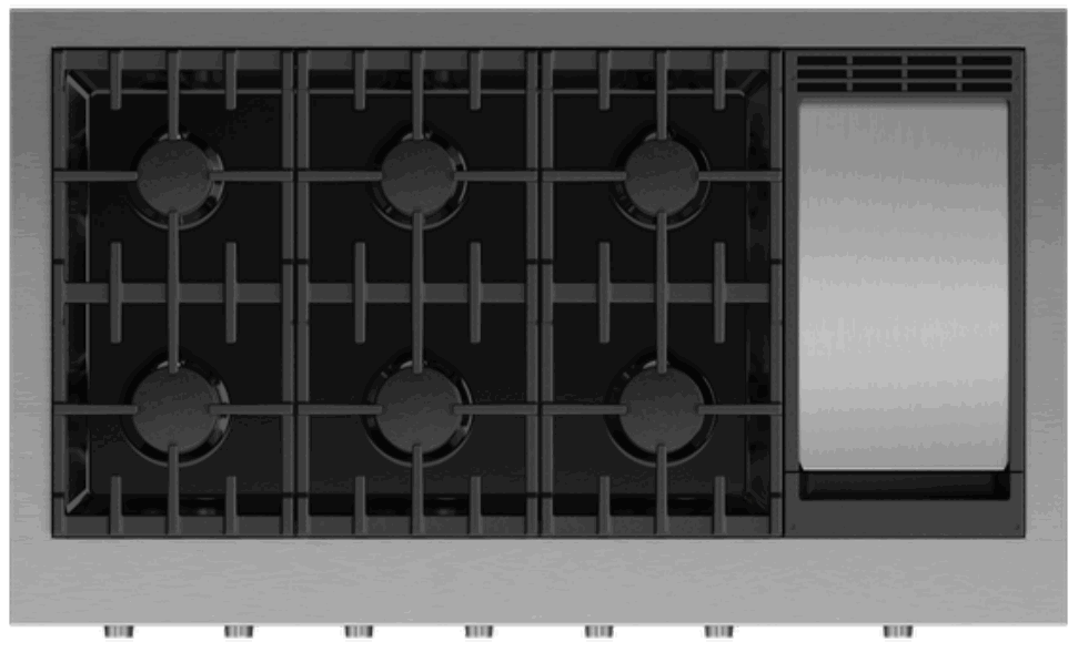 FISHER PAYKEL CPV3 486GD L 48 Inch Gas Rangetop with Griddle