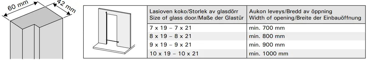 HARVIA 55-021601-Ovi Aluminium Frame Door-FIG2