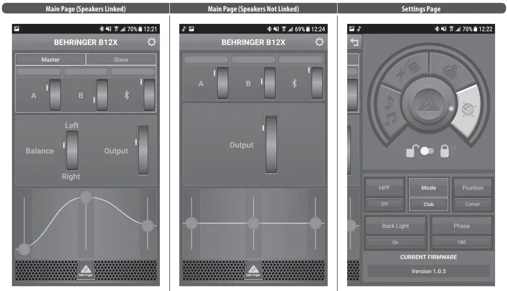 behringer EUROLIVE B15XB12X Active PA Speaker - Control App Connection