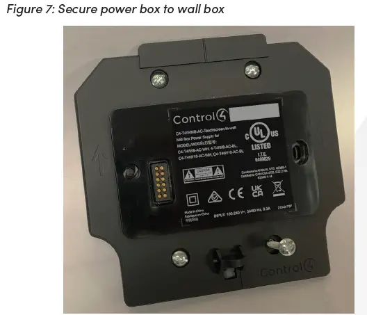 Control4 T4 Series 8 Inch and 10 Inch In-Wall Touchscreen Power Box 8