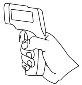 HOLD for continuous temperature reading