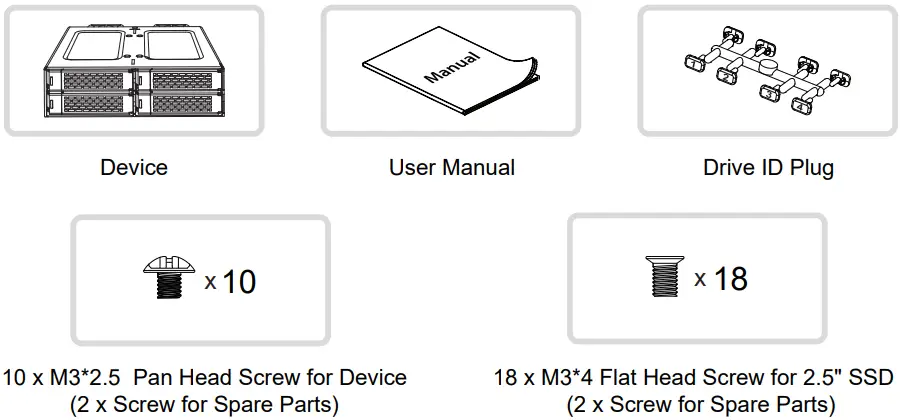 ICY DOCK ToughArmor Full Metal 4 Bay 2.5 Inch U.2 NVMe SSD Backplane Cage-FIG3