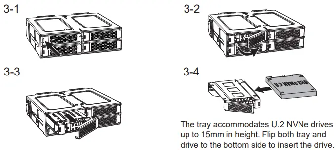 ICY DOCK ToughArmor Full Metal 4 Bay 2.5 Inch U.2 NVMe SSD Backplane Cage-FIG6