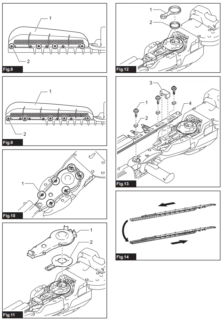 makita UH014 Cordless Hedge Trimmer - Fig 2