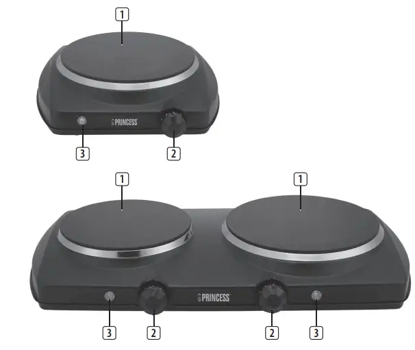 PRINCESS 01.303021.01.001 Double Ceramic Hot Plate img1