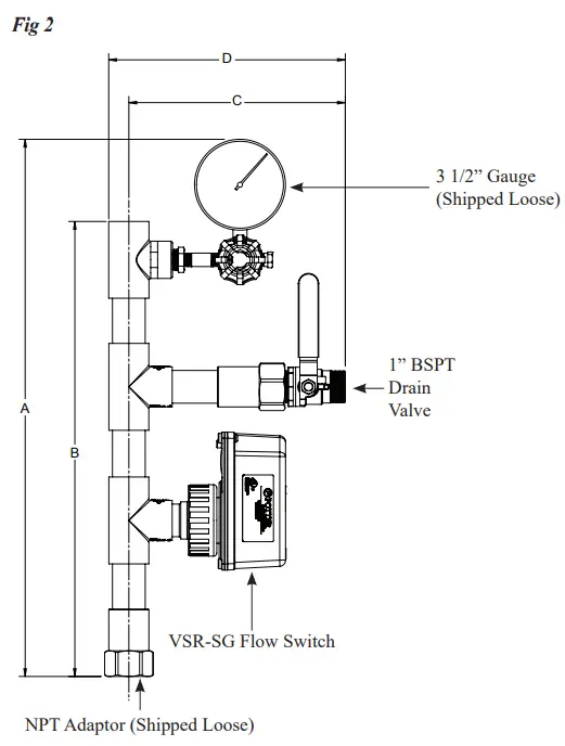 POTTER RD13 Residential Riser - Dimensions