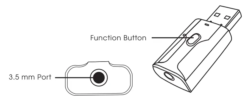 BYTECH BY-AD-BT-100-BK Audio Adapter Converts -