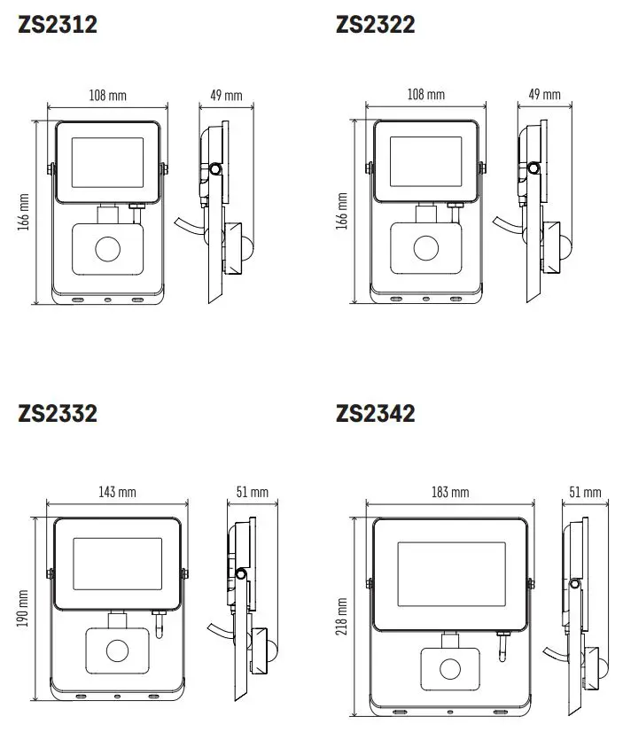 emos ZS2332 LED Floodlight + PIR Sensor Instruction Manual - How to use