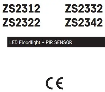 emos ZS2332 LED Floodlight + PIR Sensor Instruction Manual