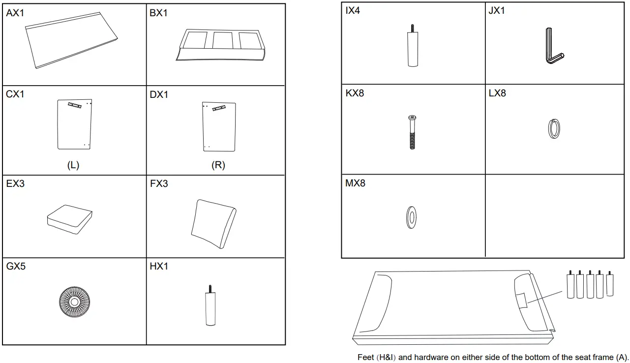 Kmart 43152575 3 Seater Adele Sofa - MAXIMUM SAFE LOAD