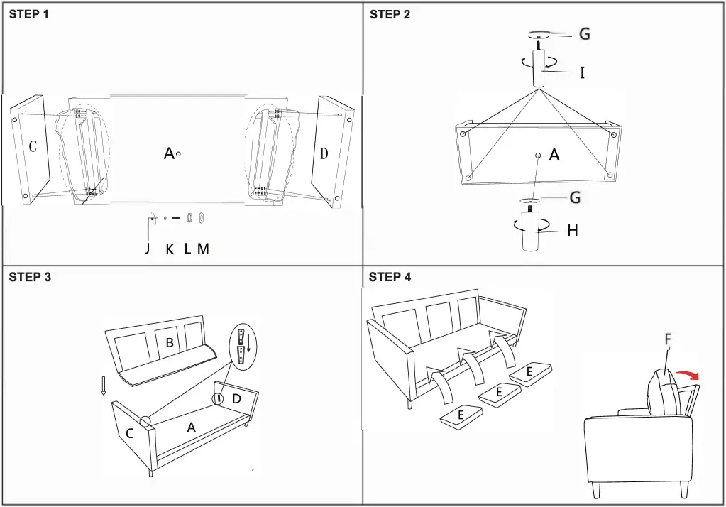 Kmart 43152575 3 Seater Adele Sofa - STEP