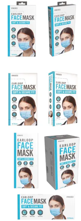 Homedics MSK-F1CO Single Use Face Mask - mask product