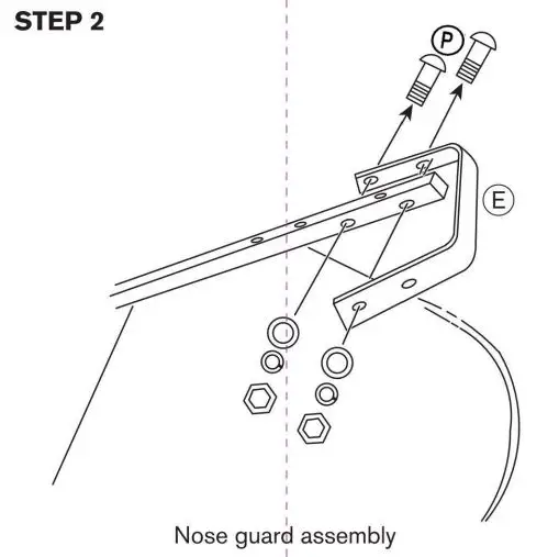 GROUNDWORK 1006400 Mega Load Wheel Barrow Instruction Manual - Nose guard assembly