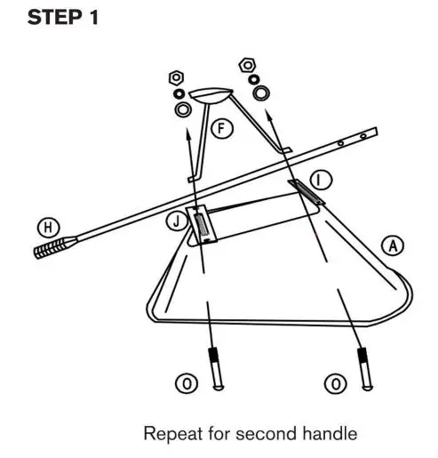 GROUNDWORK 1006400 Mega Load Wheel Barrow Instruction Manual - Repeat for Second handle